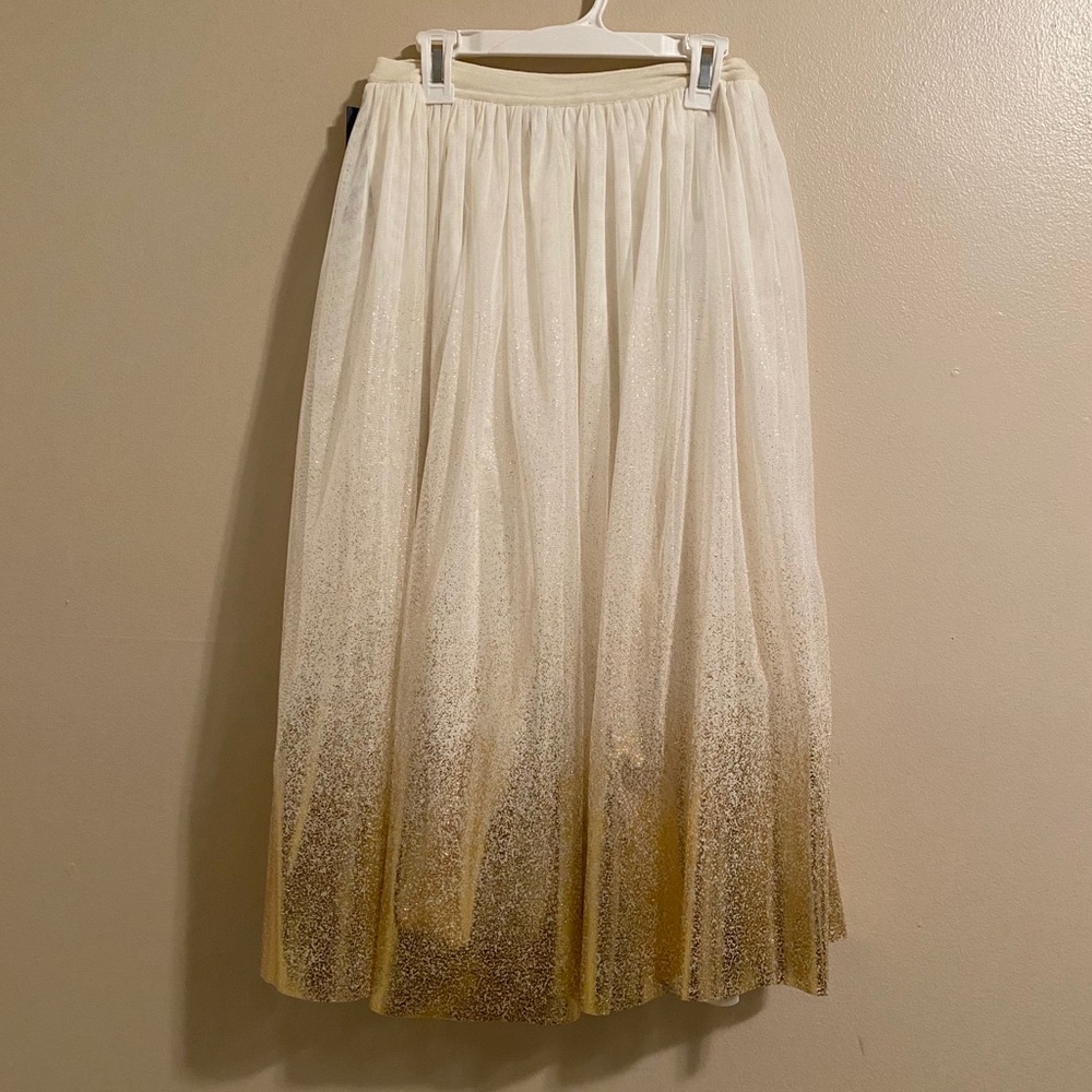 White and gold tulle skirt